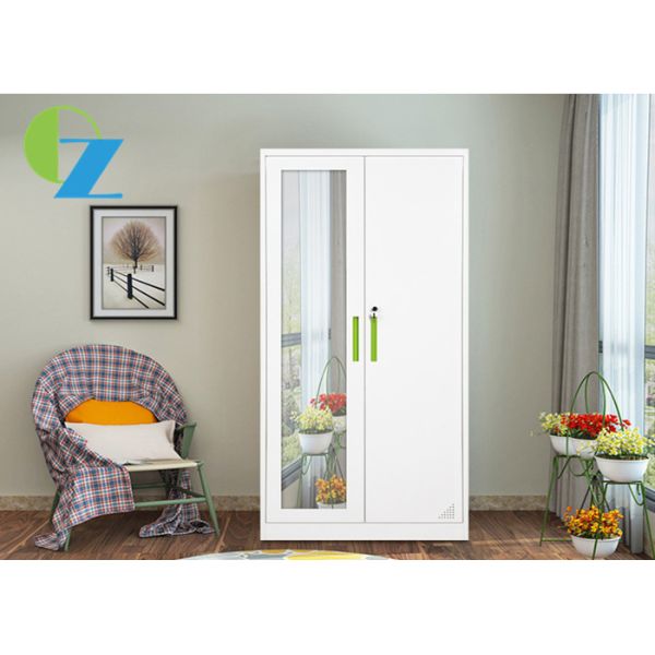 Buy Clothes Double Door K/D Steel Office Lockers Cupboard With Mirror at wholesale prices