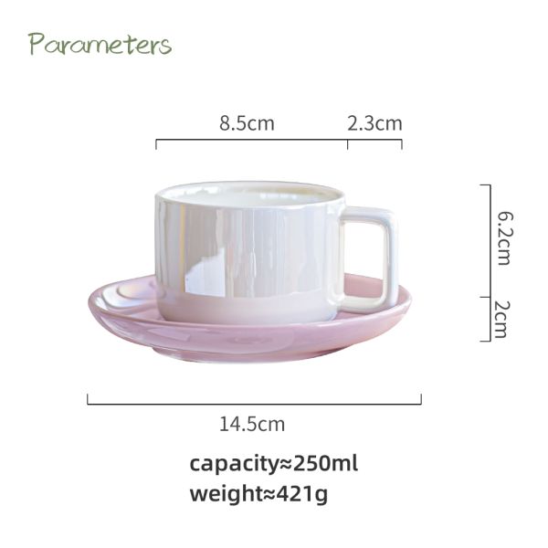 Stylish Ceramic Tea Cup And Saucer Set In Custom Solid Colors For Business Gifts