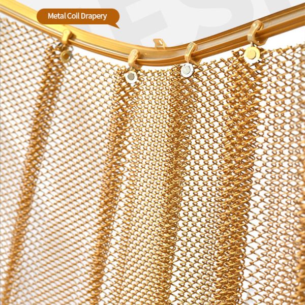 Buy Installation System Metal Coil Mesh Ceiling Drapery at wholesale prices