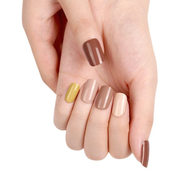 Solid Color Full Cover Semi Cured Gel Fake Nails for Customer's Requirement Customized