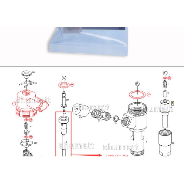 A+ new Shumatt Injector Control Valve Set F00VC01359 for 0445110293/305/313 injector