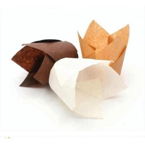 Oven Safe Greaseproof Mini Tulip Paper Baking Cups