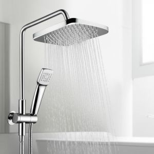 Experience the ultimate shower with chrome plated Head shower and Hand shower in your bathroom