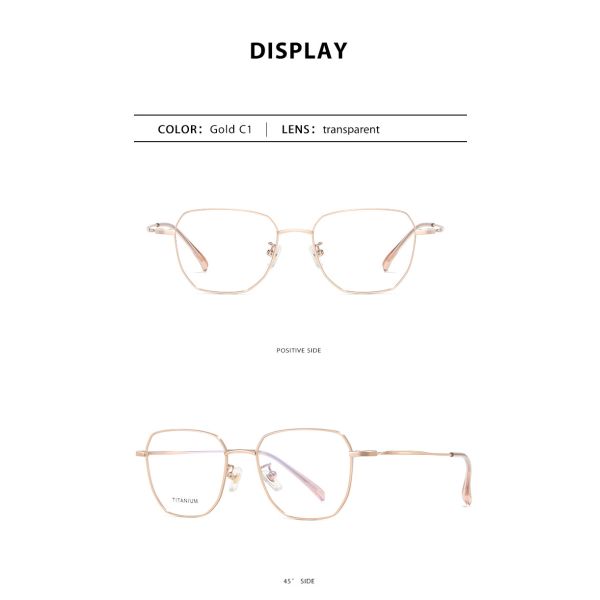 Business Bendable Titanium Frame Glasses Stainless Steel Frame Anti Scratch