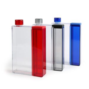 LFGB 600ml Flat Plastic Water Bottle Memo BPA Free