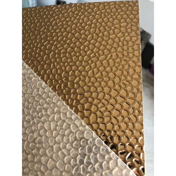 Buy Gold Silver Mirror Stainless Steel Sheet Honeycomb Stamped at wholesale prices