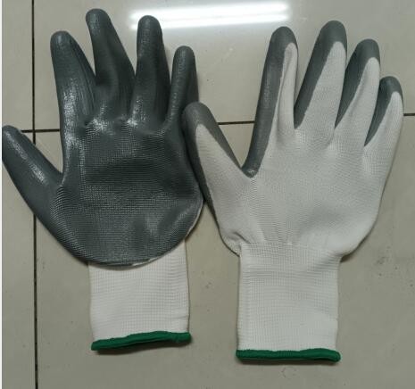 15 Gauge Flex Latex Coated Gloves Blue Nylon Spandex Liner Latex Work Gloves