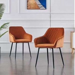 Italy Velvet Upholstered Side Chair Luxury Velvet Fabric Dining Chairs