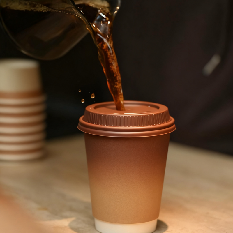 Disposable double-layer takeaway hot beverage coffee cup custom printed logo