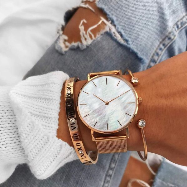 GL20 Quartz Womens Fashion Watch with Stainless steel mesh strap