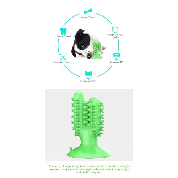 Dog Toothbrush Silicone TPR Cactus Dog Chew Toys For Teeth