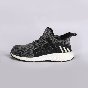 Shock Absorption Function Fly Knit Breathable Shoe with Lace-up and EVA Insole Material S3 Safety Shoes