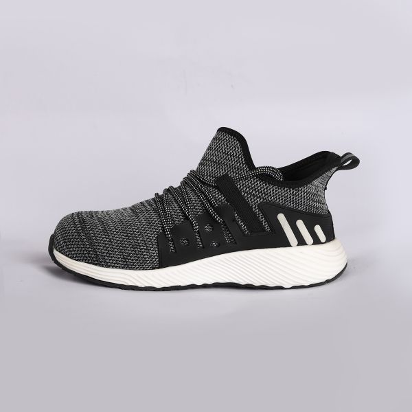 Shock Absorption Function Fly Knit Breathable Shoe with Lace-up and EVA Insole