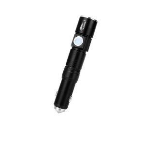 Professional Rechargeable LED Flashlight With Safety Hammer And Car Charger