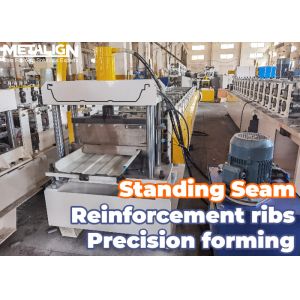 High Precision Standing Seam Roofing Roll Forming Machine With Chain Drive And Hydraulic Cutter