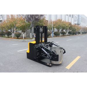 Height 2000 mm Capacity 300 KG Electric Stacker With Gripping Barrel Clamping