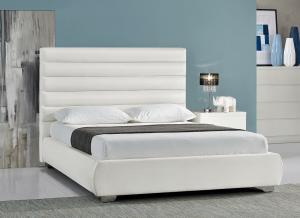 Quality Modern Queen Size Storage Upholstered Platform Bed Frame With High Headboard PU for sale