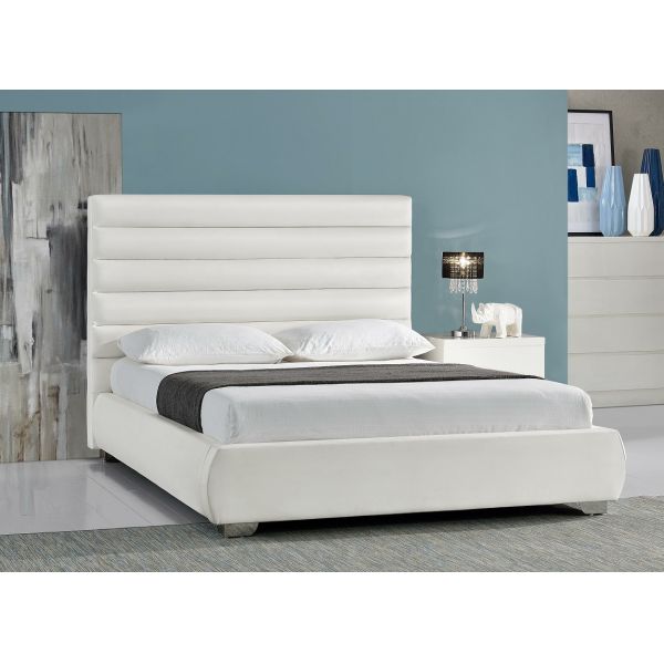 Buy Modern Queen Size Storage Upholstered Platform Bed Frame With High Headboard PU at wholesale prices