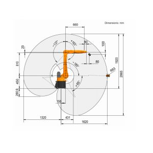 Kuka Industrial Robotic 6 Axis KR 8 R1620 With CNGBS Robot Guide Rail For