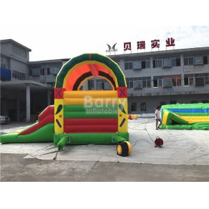 Clearance Inflatable Bouncer , Beautiful Jump House With Small Slide