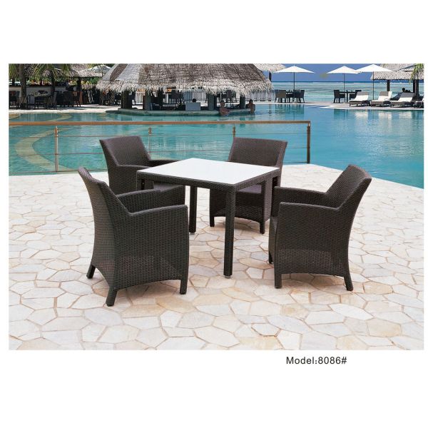 Buy 5pcs patio outdoor swimming wicker dining chairs -8086 at wholesale prices