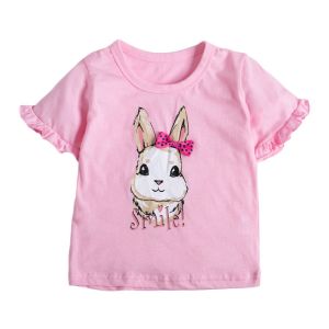 China 120CM 47in Girls Animal Short Sleeve Pink Bunny T Shirt Breathable For Girl on sale