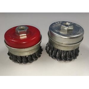 Quality Heavy Duty 4 Inch Wire Cup Brush Twisted with Metal Ring for Surface Cleaning for sale