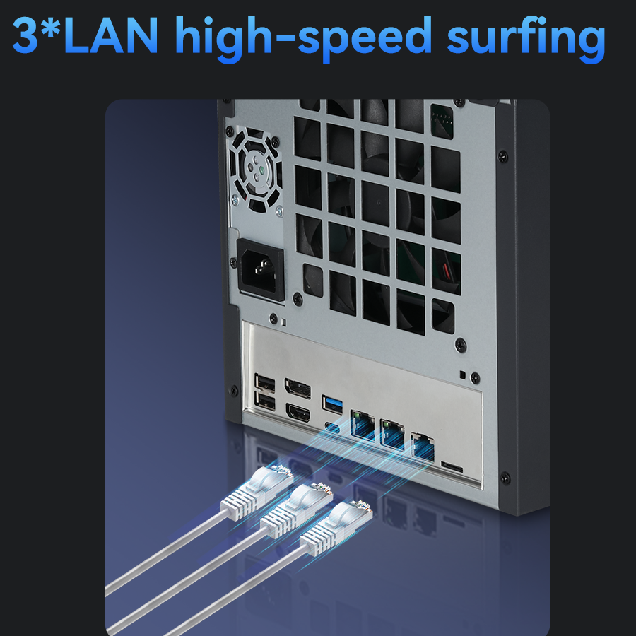 NAS Server N100 3-Network 8-Bay Interface Network Attached Storage Enclosure