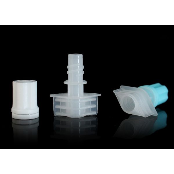 5mm Caliber Blue Color Plastic Spout Caps For Skin Care Doypack / Baby Food Pouch Tops