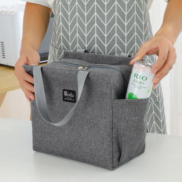 Buy Grey Reusable Handled 600D Insulated Cooler Bags 29cm×25cm×17cm at wholesale prices
