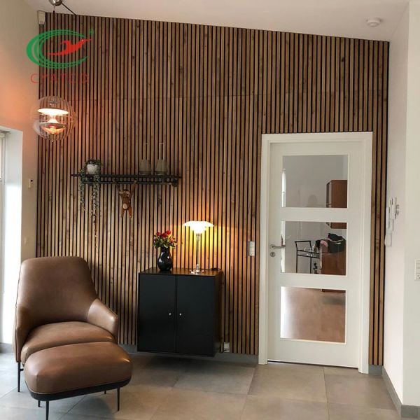 Nontoxic Practical Acoustic Wood Slats , Moistureproof Wood Veneer Acoustic Panels