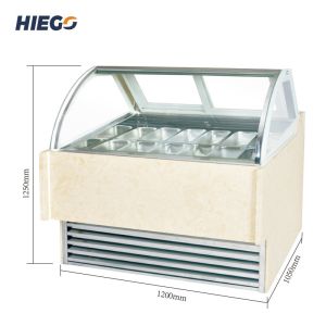 12-20 Pans Ice Cream Display Cabinet Countertop Gelato Dipping Freezer