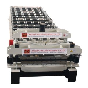 Plc control 0.3-0.6mm Double Layer Roll Forming Machine 15m/Min For Ppgi Panel