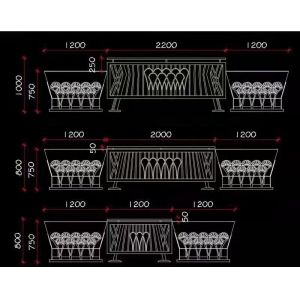 Solar Guardrail Metal Sheet Rectangular Steel Large Planter Box