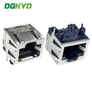 Quality RJ45 Straight Connector 1X1 8P8C Without Light Strip Shielding 30U RJ45 Interface DGKYD561188HWA8DB621 for sale