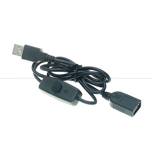 Indicator Blue Light Waterproof Silicon Cover Push Button Male to Female Power Switch ON OFF USB Extension Cable