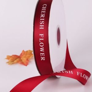 Custom Printing Silk Ribbon For Gift Package Christmas Ribbon Spool