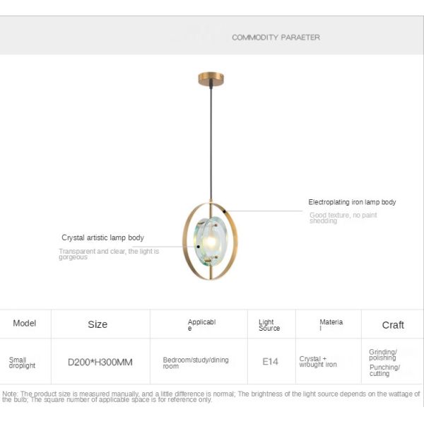 Modern LED Pendant Lights Crystal Indoor Home Decor Light Fixture Bedroom Light(WH-GP-59)