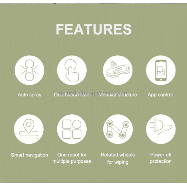 Huidi RN2-02 Smart Automatic Cordless Robot Vacuum Cleaner Household Window Cleaning 72W Power W