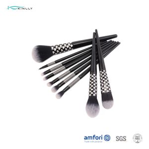 BSCI 9PCS Wooden Handle Makeup Brushes With Synthetic Hair