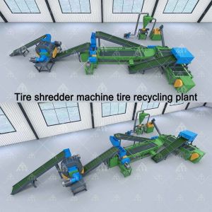 China Tire Recycling Line Machine Tyre Chips Scrap Shredder