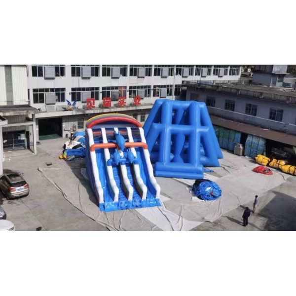 Large 35m Commercial Inflatable Slide Fire Retardant UV Protective