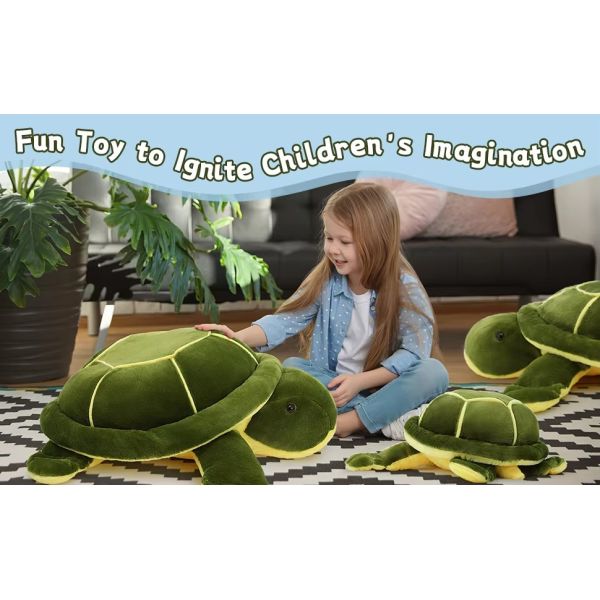 MorisMos 18-Inch Giant Green Sea Turtle Pillow Soft Cotton Large Plush Toy for Boys for Party Valentine's or Birthday Gift