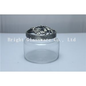 glass candle jar with metal lid