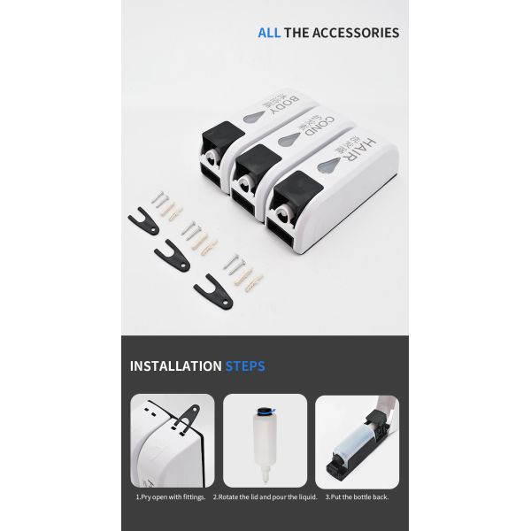 White Color Wall Mounted Liquid Soap Dispenser / Combined Wall Hung Soap Dispenser