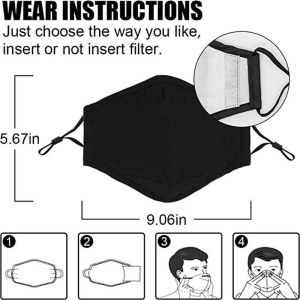 Reusable Washable Face Mask With Breathe Valve Support Replaceable