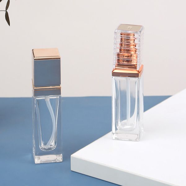 Sealing Type Luxury Frosted Thick Bottom Square 1oz 30ml 50ml Clear Glass