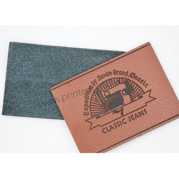 OEM Stamped Leather Tags SGS Cow Leather Jean Patches