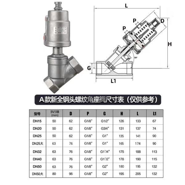 Versatile Stainless Steel Angle Seat Valve 304 316 for Different Applications 1/8"-4