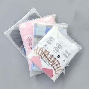 CPE Frosted Zip Lock Bags Durable Custom Frosted Zipper Bags For Clothes